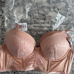 Torrid Lace Longline Underwire Bra in Peach